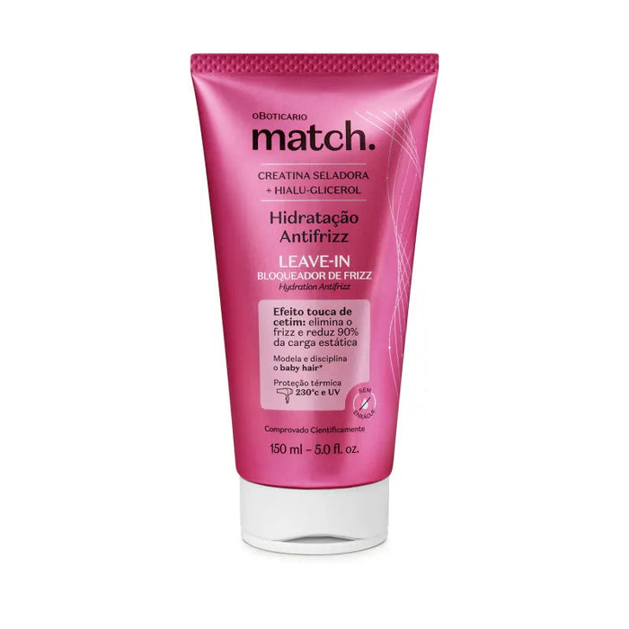 Leave-In Match Hidratação Antifrizz O BOTICÁRIO 150ml