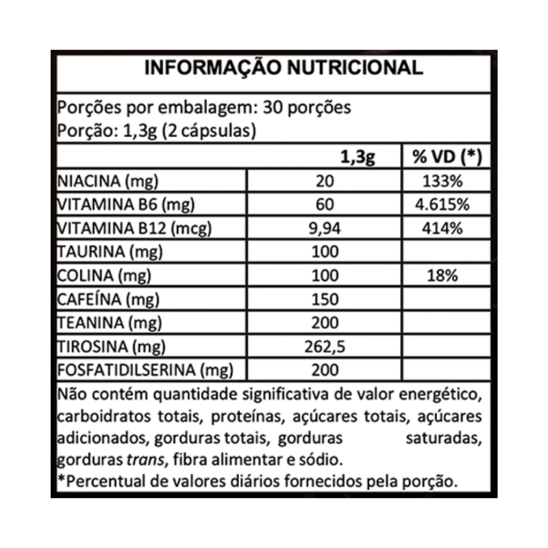 RapidFocus Suplemento Alimentar - 60 Cápsulas
