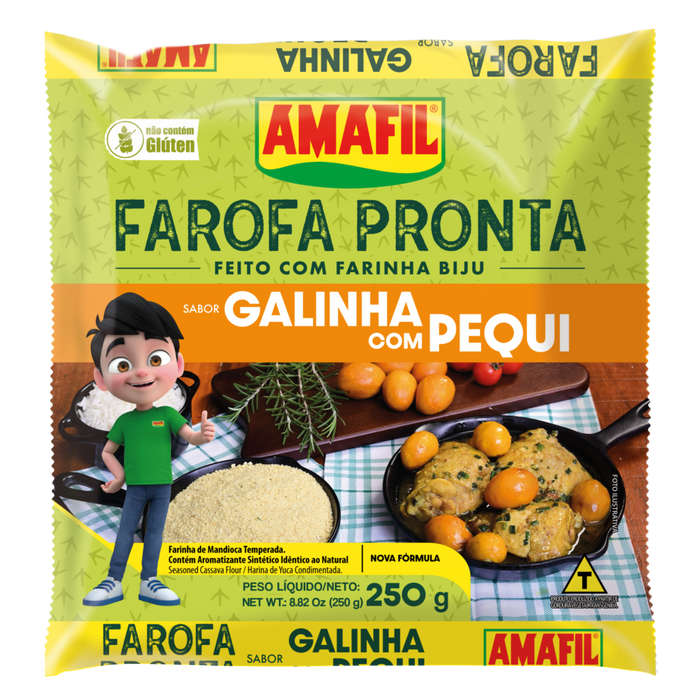 Farofa Pronta Sabor Galinha Com Pequi AMAFIL 250g