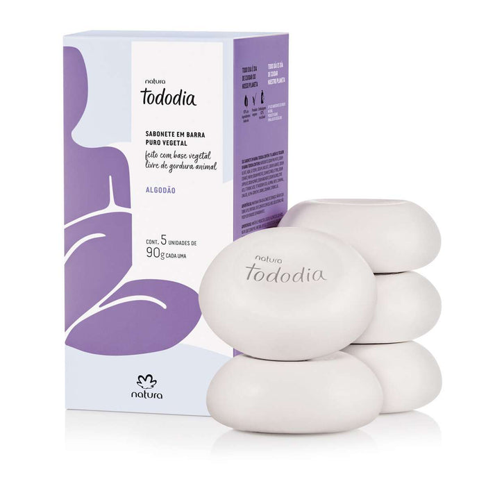 Sabonete Algodão Tododia NATURA - kit com 5 unidades de 90g