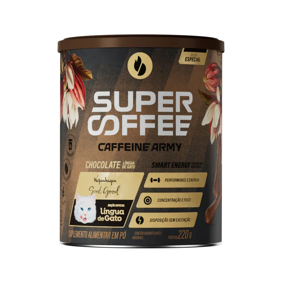 SuperCoffee Sabor Chocolate Lingua de Gato 220g