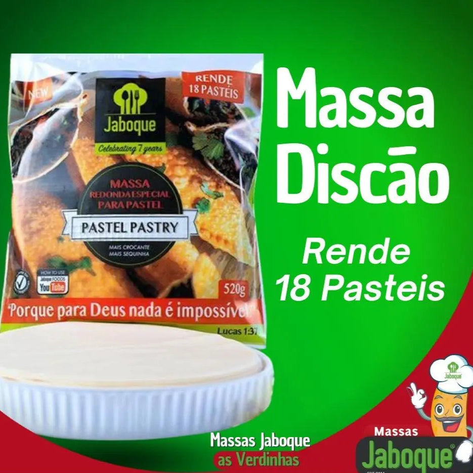 Massa para Pastel em Disco Congelada JABOQUE / Round Pastel and Empanadas Pastry - 520g