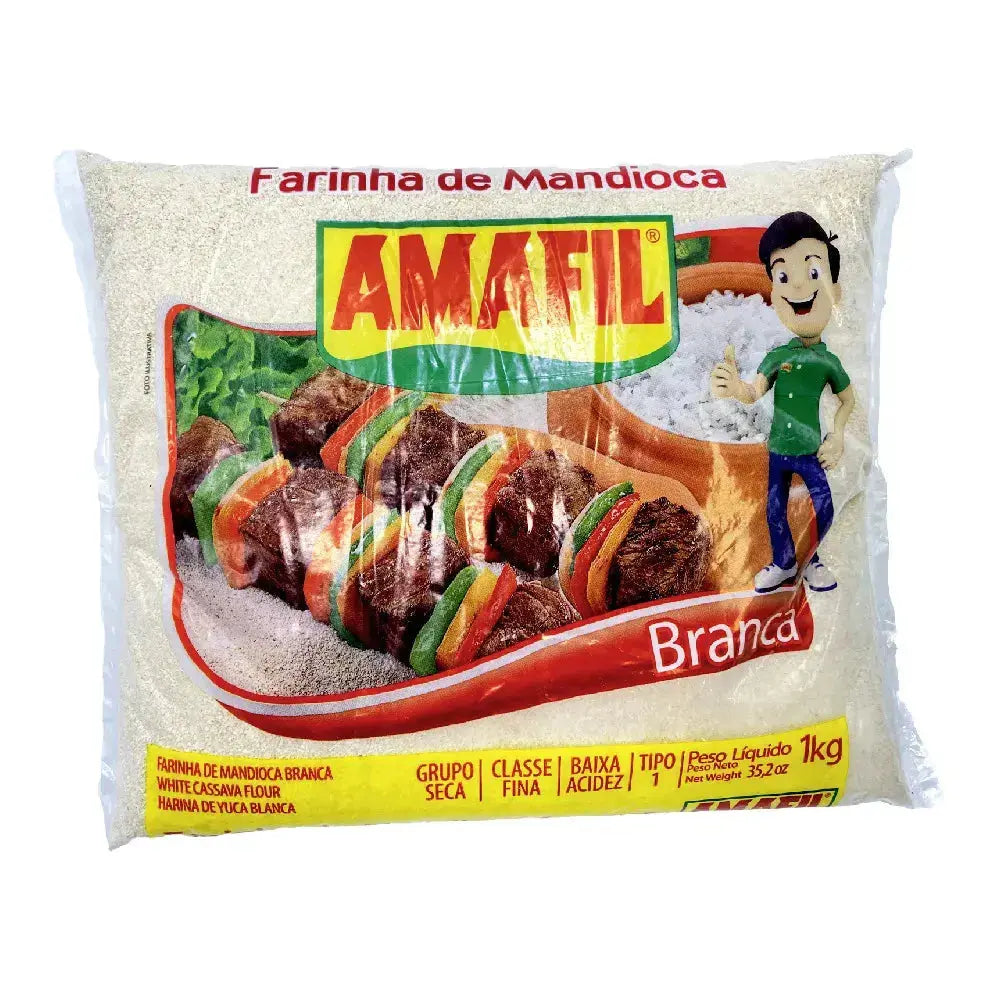 Farinha de Mandioca Crua Branca Amafil - 500g BrasilinBox