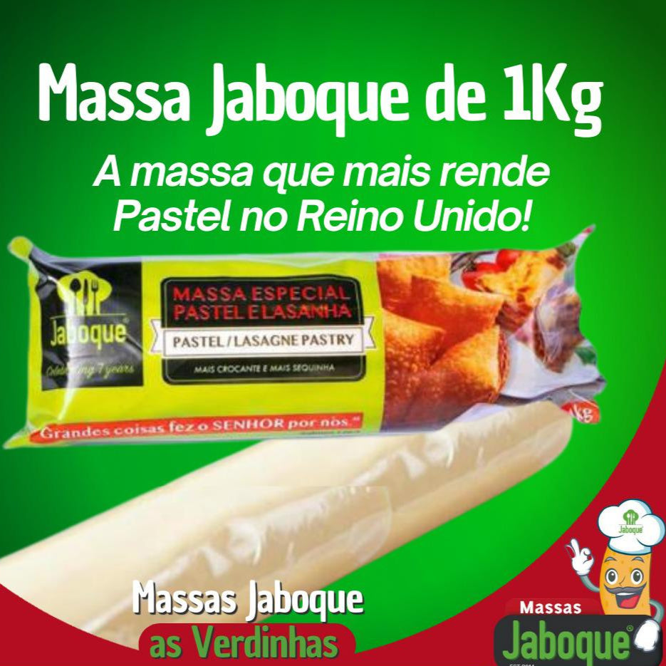 Massa p/ Pastel e Lasanha em Rolo Congelada JABOQUE - 1Kg / Pastel and Lasagne Pastry
