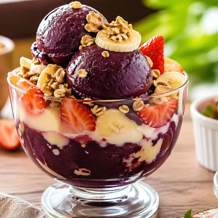 Taça cremosa de sorvete de açaí: sobremesa gelada, cremosa e irresistível Brasil inBox - Produtos Brasileiros em UK