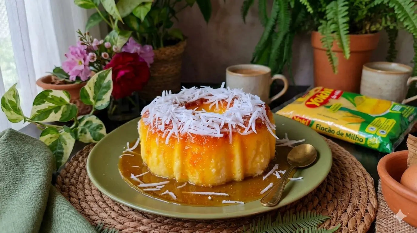 Bolo cremoso de flocão de milho com coco: molhadinho e irresistível Brasil inBox - Produtos Brasileiros em UK