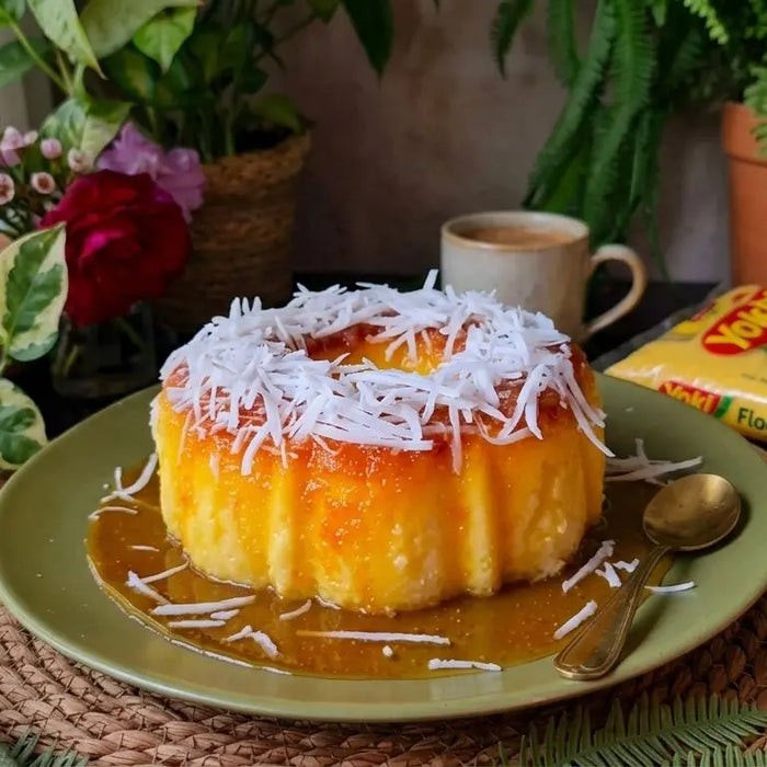 Bolo cremoso de flocão de milho com coco: molhadinho e irresistível Brasil inBox - Produtos Brasileiros em UK