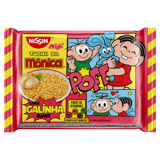Miojo Turma da Mônica Sabor Galinha Suave NISSIN - 85g 