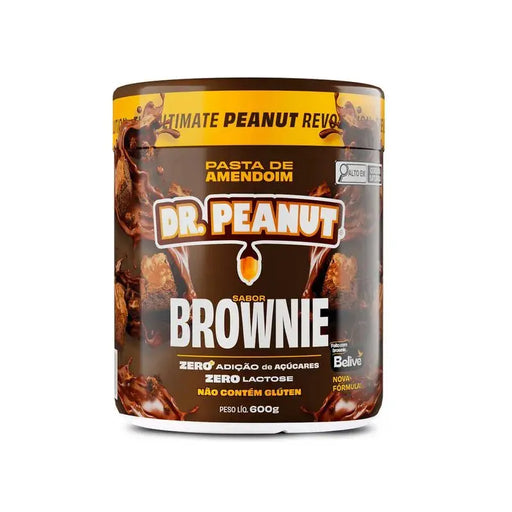 Pasta de amendoim sabor Brownie DR. PEANUT 600g 
