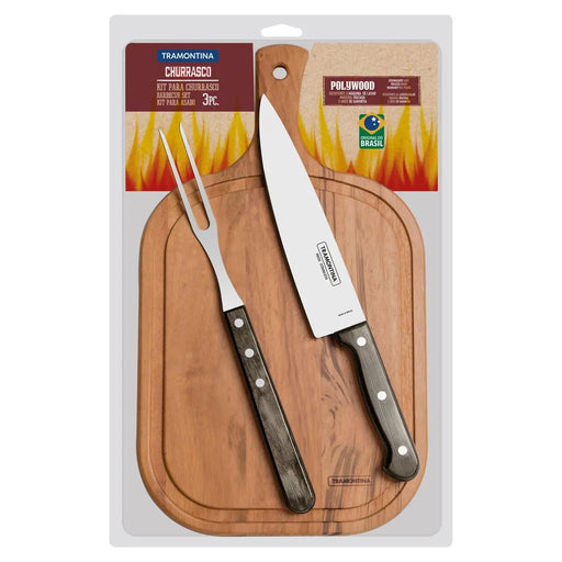 Kit Churrasco Tramontina 3 peças BrasilinBox