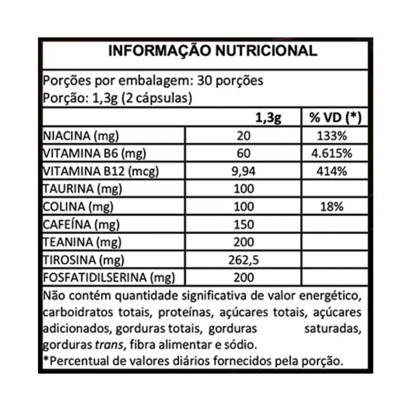 RapidFocus Suplemento Alimentar - 60 Cápsulas 