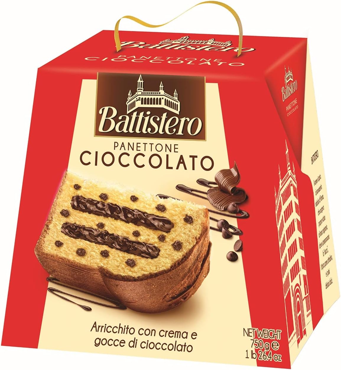 Panetone com Chocolate - Battistero - Panetone recheado com creme de chocolate - 750g