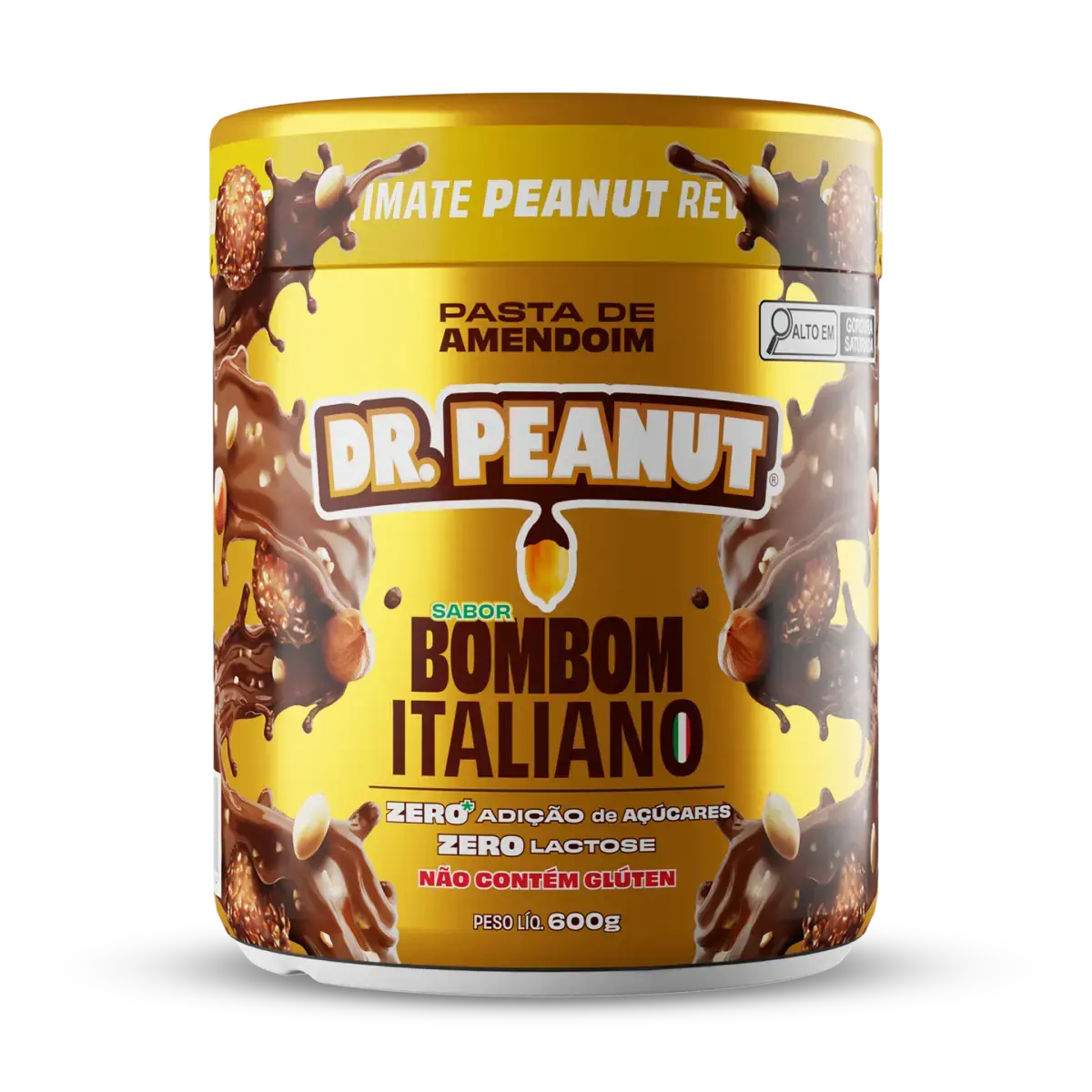 Pasta de Amendoim Sabor Bombom Italiano Dr. Peanut 600g BrasilinBox