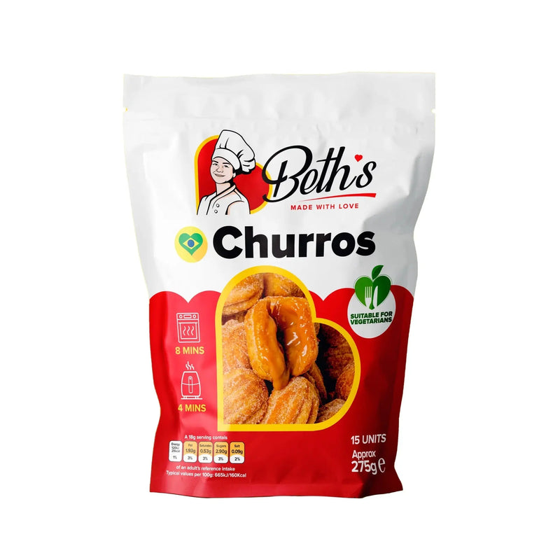 Churros Frito e Congelados BETH'S - Pacote com 15 Unidades 