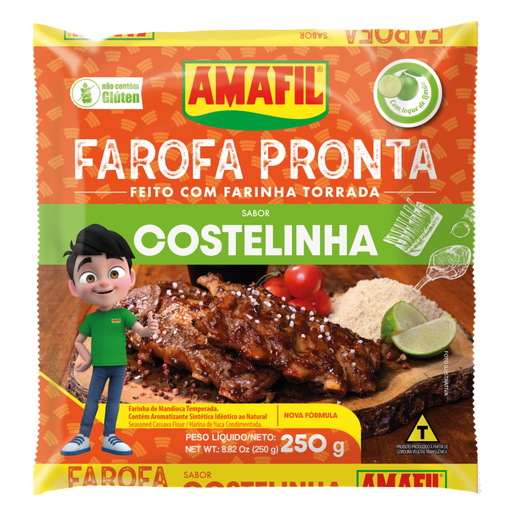 Farofa Pronta Sabor Galinha Com Pequi AMAFIL 250g 
