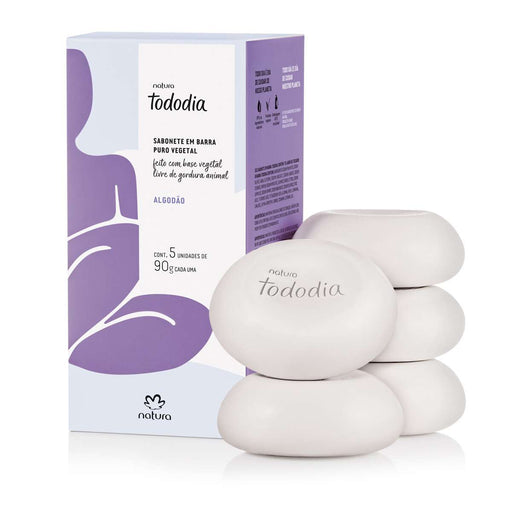 Sabonete Algodão Tododia NATURA - kit com 5 unidades de 90g 