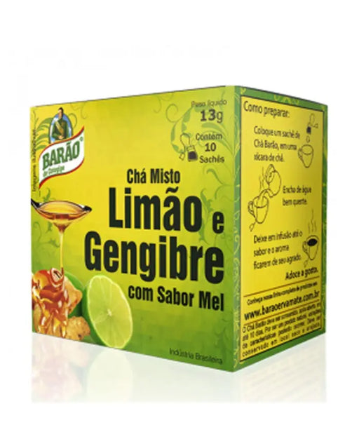 Chá de Limão, Gengibre e Mel Barão de Cotegipe 10x13g BrasilinBox