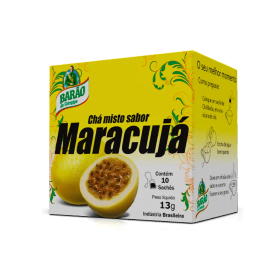 Chá Misto sabor Maracujá BARÃO - 13g (10 sachês) BrasilinBox