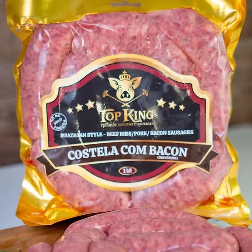 Linguiça Costela com Bacon TOP KING - 1kg BrasilinBox