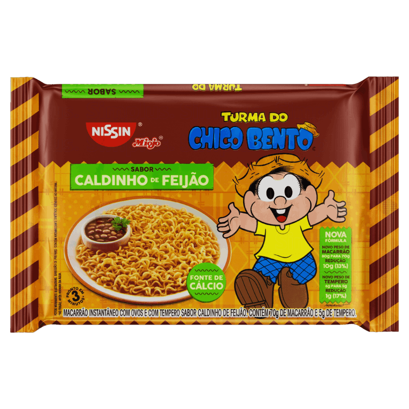 Miojo Caldinho de Feijão Turma do Chico Bento NISSIN 75g 