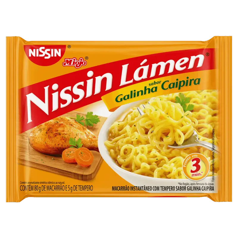 Miojo Sabor Galinha Caipira NISSIN 85g 