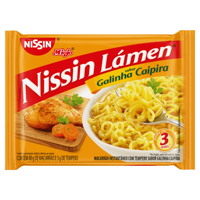 Miojo Sabor Galinha Caipira NISSIN 85g 