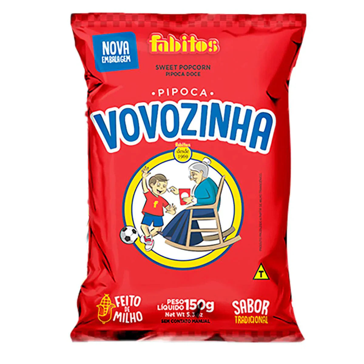 Pipoca Doce Tradicional / Sweet Popcorn VOVOZINHA - 150g 